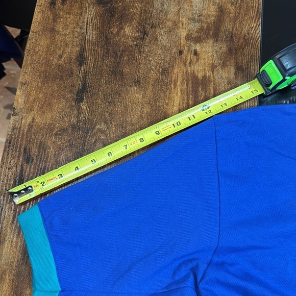 Vibrant Blue and Green Polo Shirt Relaxed Fit - Picture 2 of 6